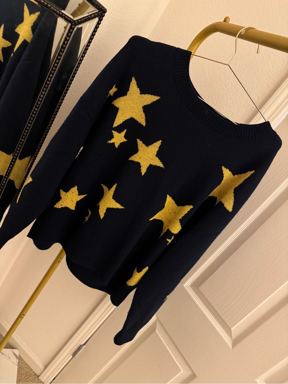 Kate Spade New York Navy Gold Star Sweater XXL
